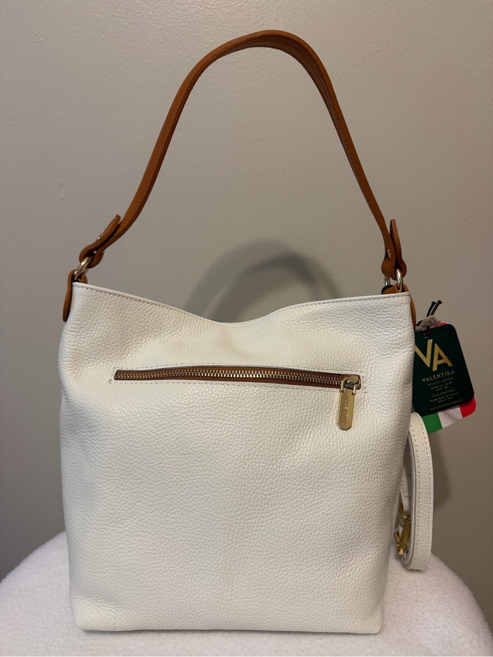 Valentina White Leather Crossbody!!